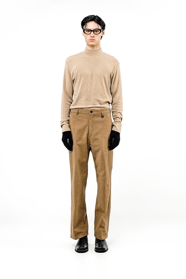 CHANCE'S NOI - 캐주얼팬츠 - Regular Raised Cotton Pants - Beige /M244PT03BE