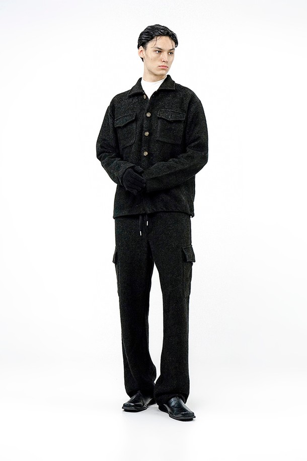 CHANCE'S NOI - 가디건 - Boucle Pocket Shirt Jacket - Black /W244TP01BK-M