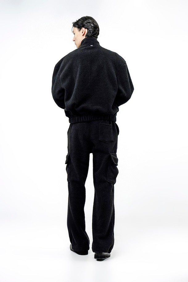 CHANCE'S NOI - 캐주얼팬츠 - Fleece String Cargo Pants - Black /M244PT05BK