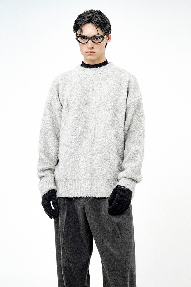 CHANCE'S NOI - 스웨터 - Boucle Round Knit - Melange /M244TP04ML