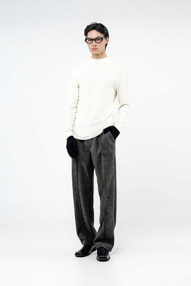 CHANCE'S NOI - 스웨터 - Fleece Wool Half Turtleneck - Ivory /M244TP03IV