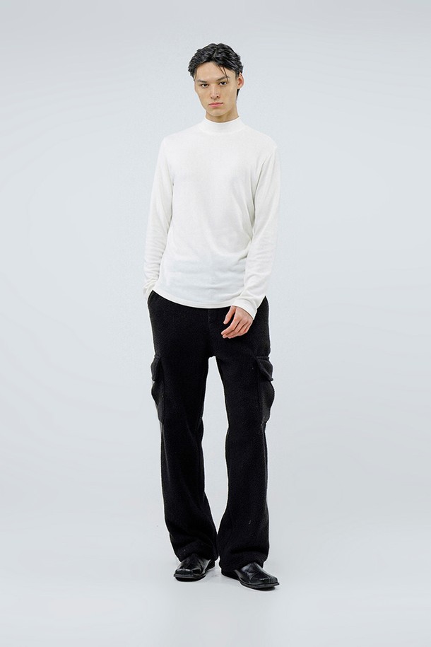 CHANCE'S NOI - 스웨터 - Fleece Wool Half Turtleneck - White /M244TP03WH