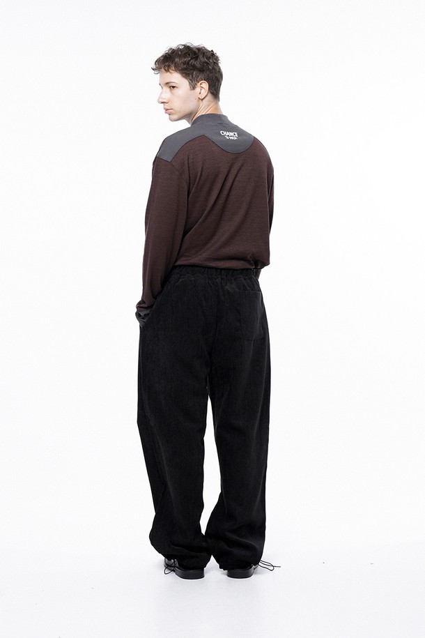 CHANCE'S NOI - 캐주얼팬츠 - Jacquard String Rug Pants - Black /M243PT02BK