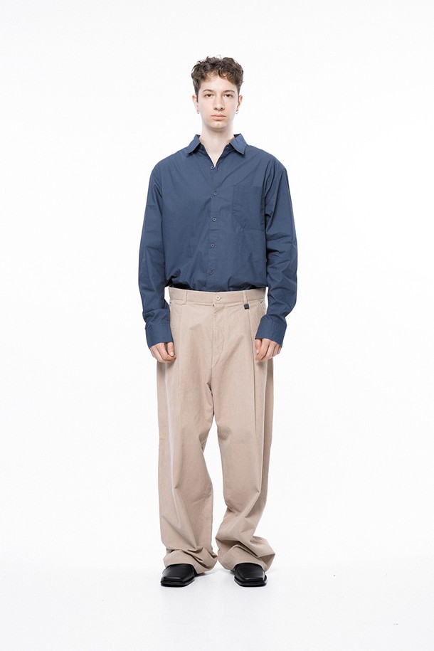 CHANCE'S NOI - 캐주얼팬츠 - Corduroy One-tuck Wide Pants - Beige /M243PT01BE