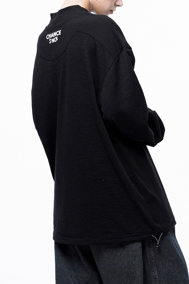 CHANCE'S NOI - 스웨트셔츠 - Circle Reverse Slev Hlaf-neck Sweat - Black /M243MT03BK