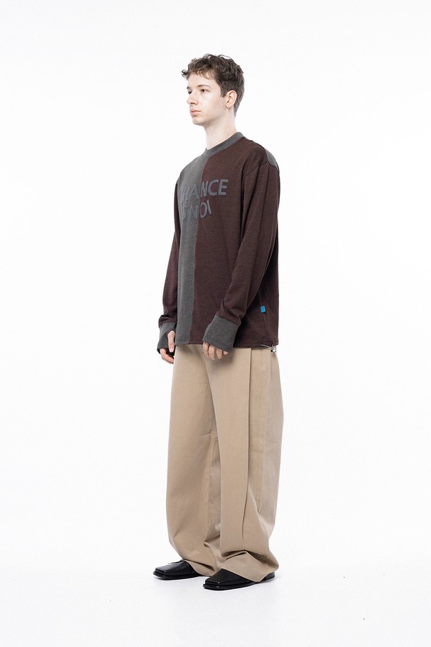 CHANCE'S NOI - 스웨트셔츠 - S`noi Reverse Rib Crew Neck Sweat - Brown Charcoal /M243MT02BR