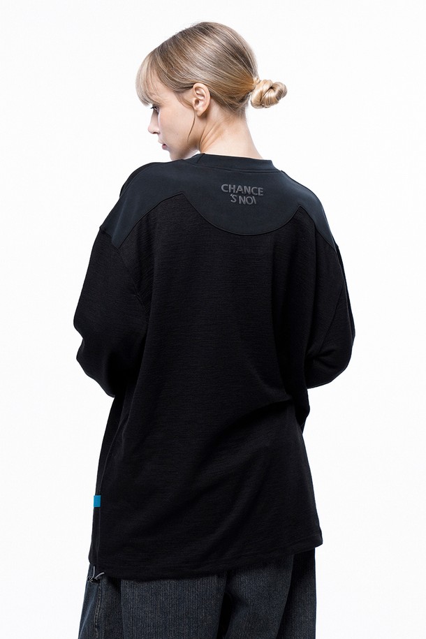 CHANCE'S NOI - 스웨트셔츠 - S`noi Reverse Slev Crew-neck Sweat - Black Navy /M243MT01BK