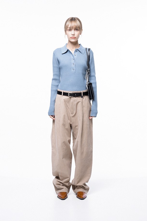 CHANCE'S NOI FOR WOMEN - 캐주얼팬츠 - Corduroy One-tuck Wide Pants - Beige /M243PT01BEW