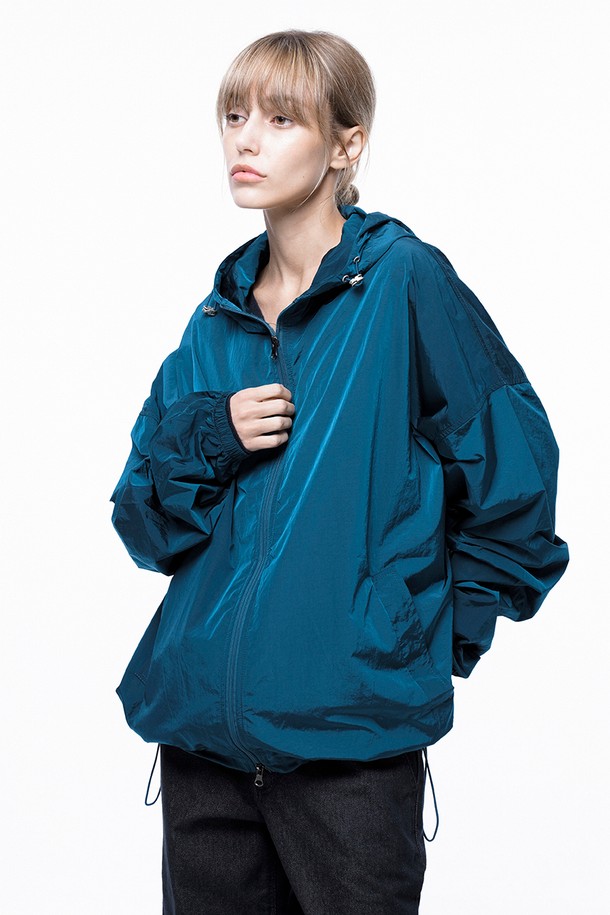 CHANCE'S NOI FOR WOMEN - 블루종/점퍼 - Glisten Hooded Windbreaker Jumper - Green /W243OT02GN