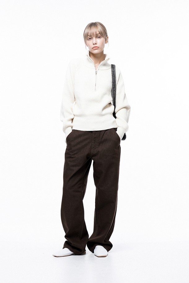 CHANCE'S NOI FOR WOMEN - 스웨터 - Soft Hazzy Half Zip-up Knit - Ivory /W243TP05IV