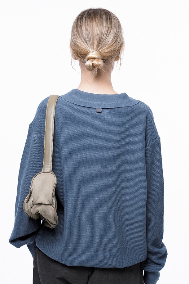 CHANCE'S NOI FOR WOMEN - 스웨터 - Soft Two-button Collar Knit - Blue /W243TP09BL