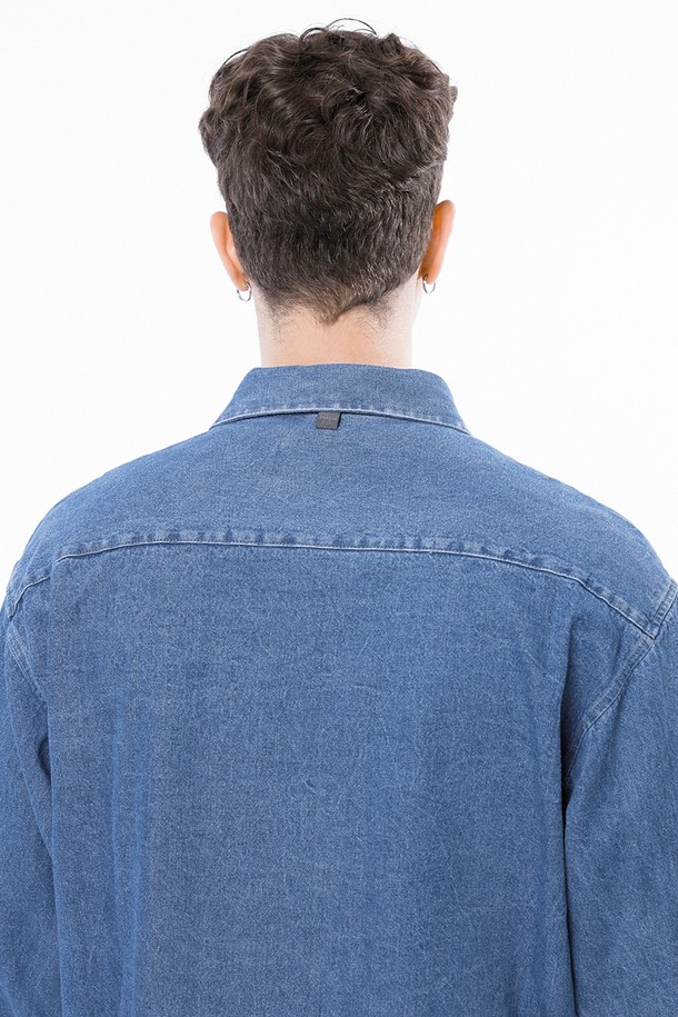 CHANCE'S NOI - 긴팔셔츠 - Western Pocket Denim Shirt - Mid Blue /W243SH03MBM