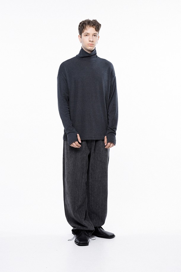 CHANCE'S NOI - 스웨터 - Spandex Finger-warmer Turtleneck - Black /M243TP04BK