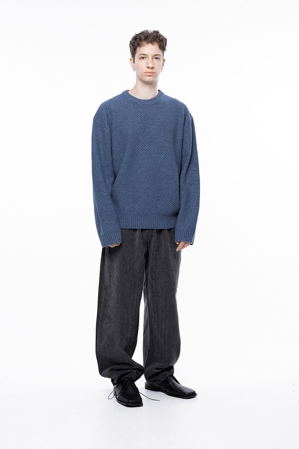 CHANCE'S NOI - 스웨터 - Hazzy Oversized round knit - Blue /M243TP05BL