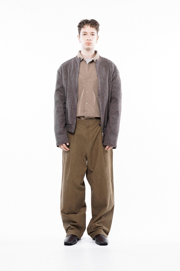 CHANCE'S NOI - 가디건 - Hard Two-way Zip-up Cardigan - Brown /W243TP11BRM