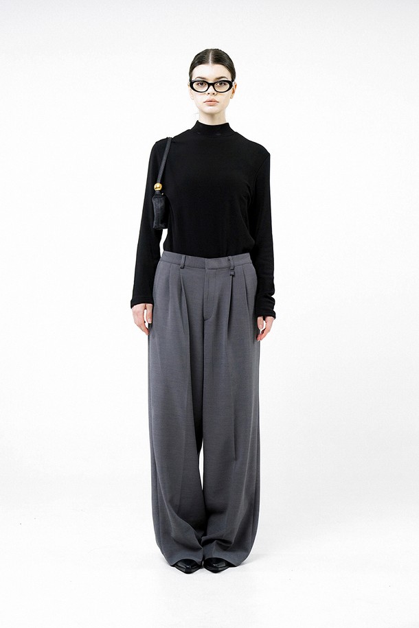 CHANCE'S NOI FOR WOMEN - 캐주얼팬츠 - [for Women] Wool Banding Wide Slacks - Gray /W244PT01GR