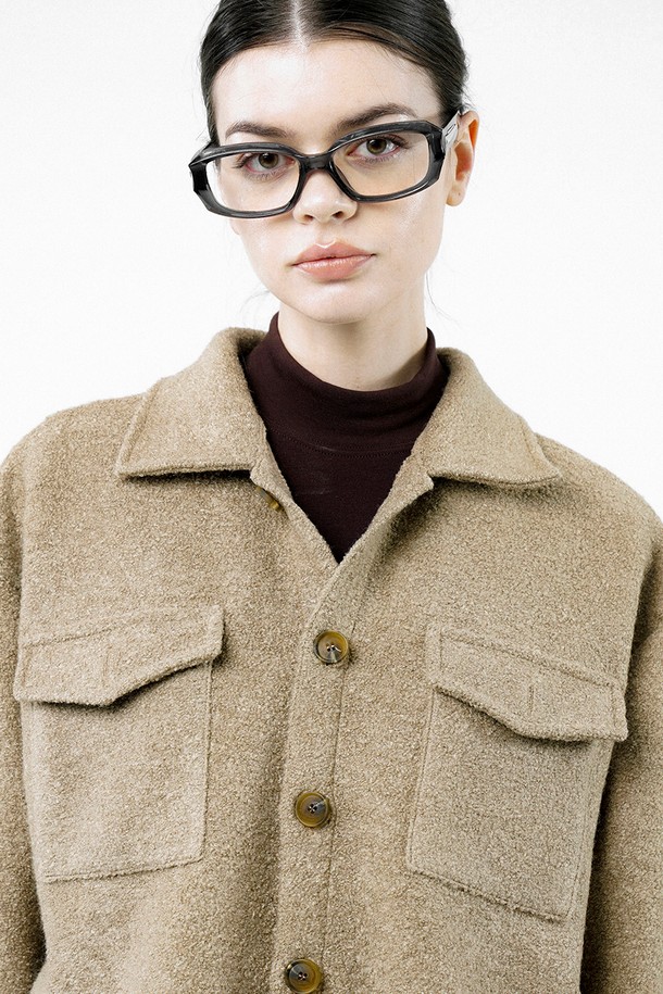 CHANCE'S NOI FOR WOMEN - 가디건 - [for Women] Boucle Pocket Shirt Jacket - Oatmeal /W244TP01OT