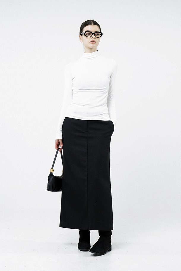 CHANCE'S NOI FOR WOMEN - 터틀넥 - [for Women] Slit Ribbed Half Turtleneck - White /W244TP03WH