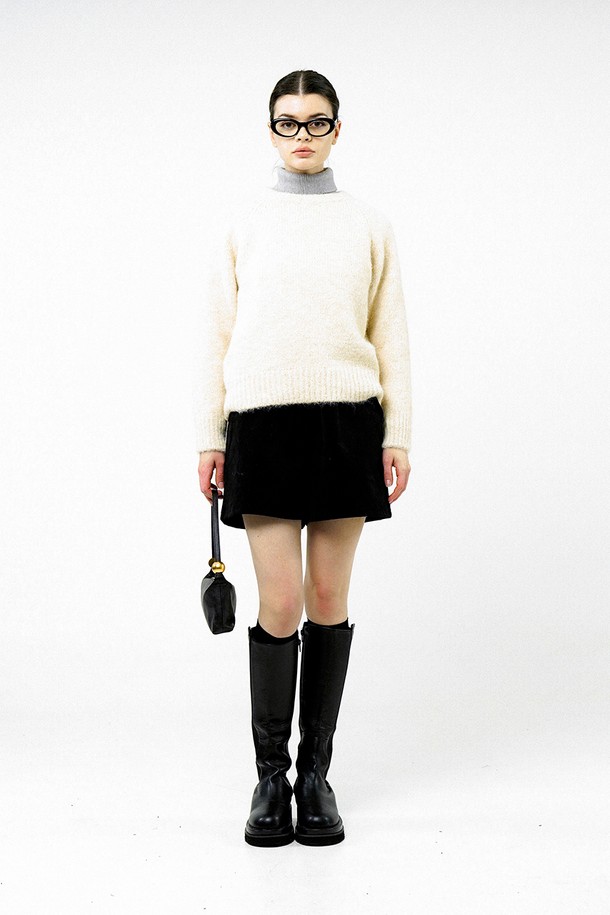 CHANCE'S NOI FOR WOMEN - 스웨터 - [for Women] Boucle Reglan Round Knit - Ivory /W244TP04IV