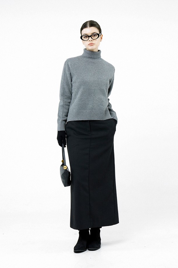 CHANCE'S NOI FOR WOMEN - 터틀넥 - [for Women] Soft Slit High Turtleneck - Charcoal /W244TP06CH