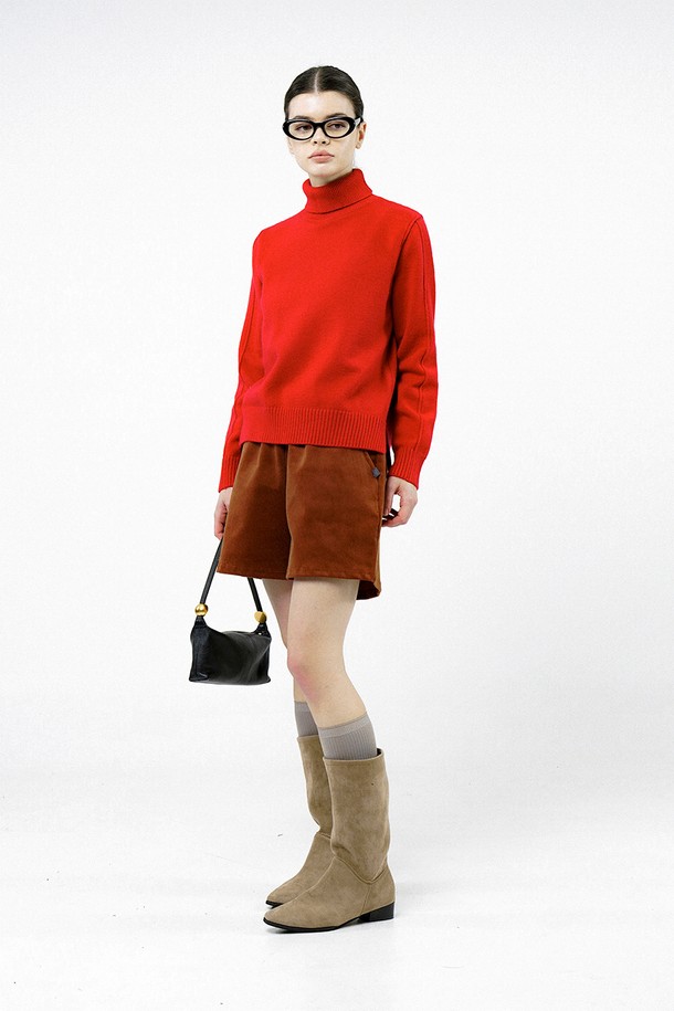 CHANCE'S NOI FOR WOMEN - 터틀넥 - [for Women] Soft Slit High Turtleneck - Red /W244TP06RD