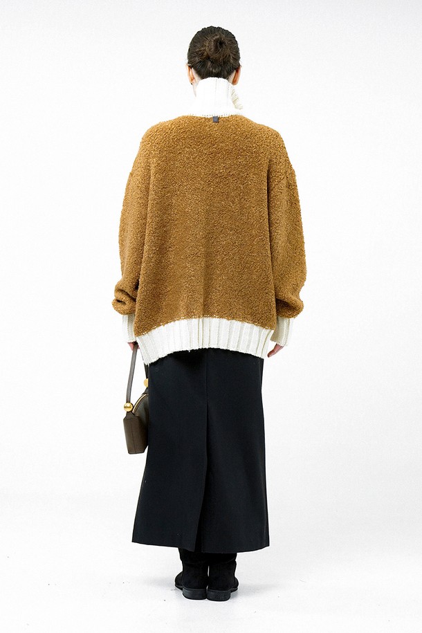 CHANCE'S NOI FOR WOMEN - 가디건 - [for Women] Boucle Color High neck Zip up - Camel /W244TP10CM