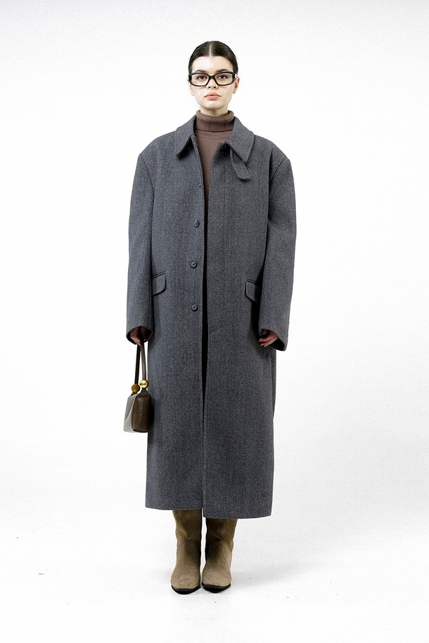 CHANCE'S NOI FOR WOMEN - 코트 - [for Women] Oversized Wide Wool Mac Coat - Charcoal /W244OT06CH