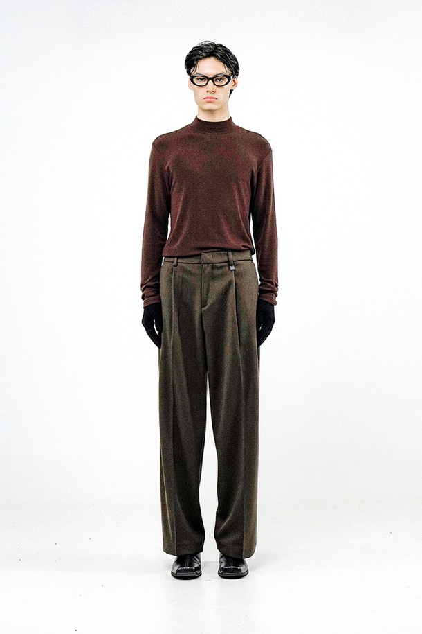 CHANCE'S NOI - 캐주얼팬츠 - Raised One Tuck Wool slacks - Brown /M244PT01BR