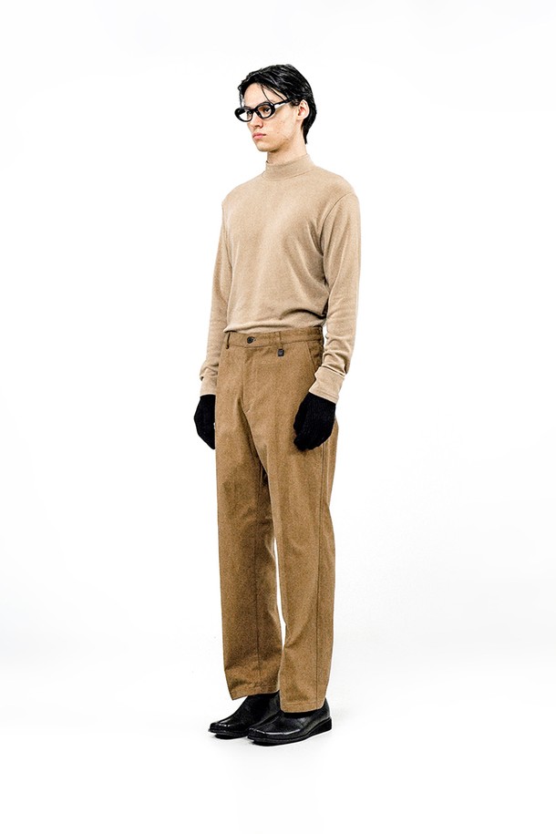 CHANCE'S NOI - 캐주얼팬츠 - Regular Raised Cotton Pants - Beige /M244PT03BE