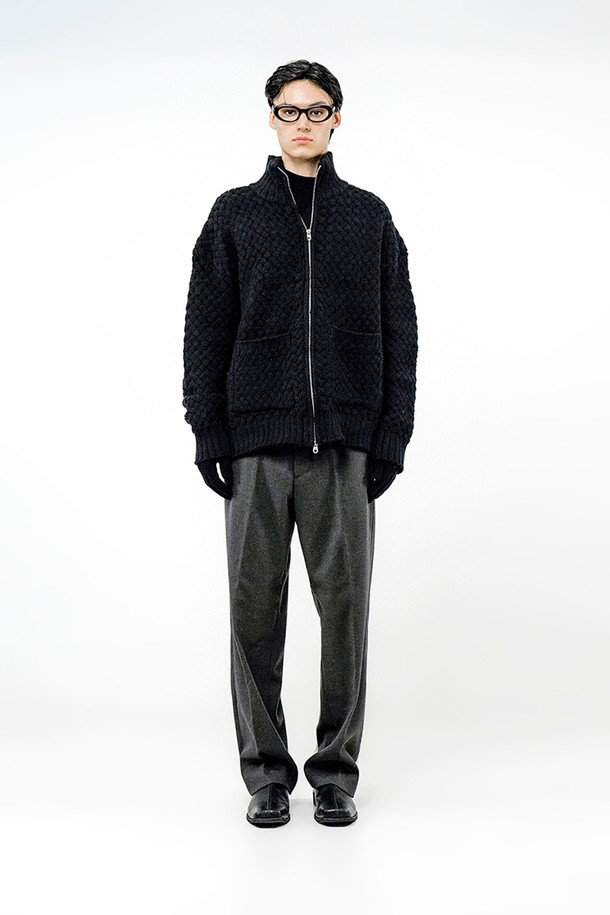 CHANCE'S NOI - 가디건 - High-neck Sweater Zip-up - Black /M244TP07BK