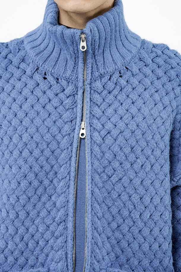 CHANCE'S NOI - 가디건 - High-neck Sweater Zip-up - Blue /M244TP07BL