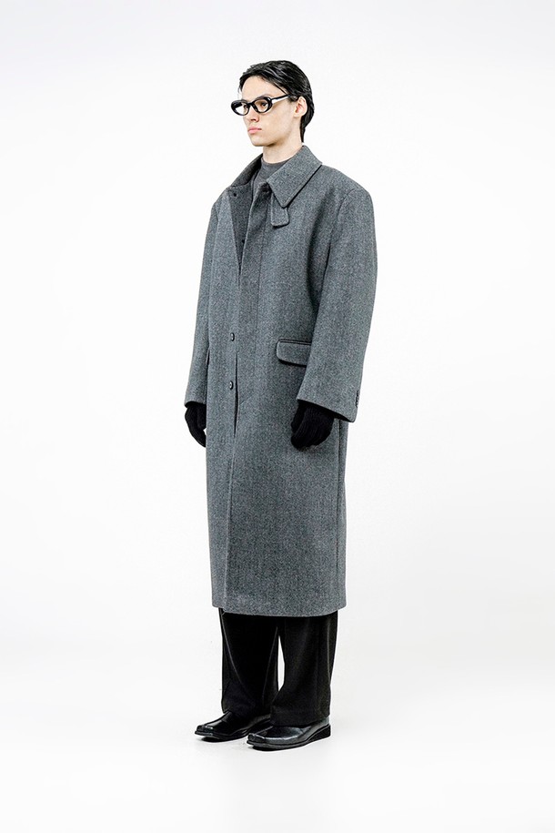 CHANCE'S NOI - 코트 - Classic Wool Mac Coat - Charcoal /W244OT07CH-M