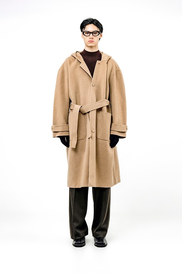 CHANCE'S NOI - 코트 - Oversized Hooded Robe Coat - Beige /W244OT03BE-M