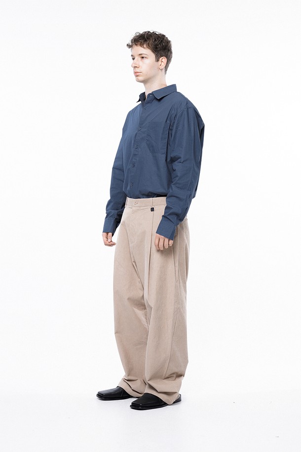 CHANCE'S NOI - 캐주얼팬츠 - Corduroy One-tuck Wide Pants - Beige /M243PT01BE