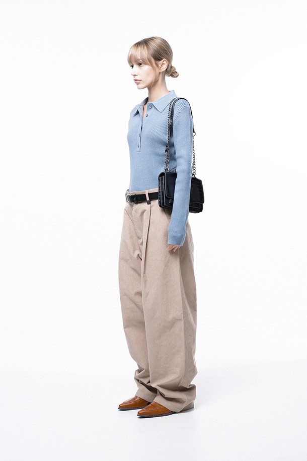 CHANCE'S NOI FOR WOMEN - 캐주얼팬츠 - Corduroy One-tuck Wide Pants - Beige /M243PT01BEW