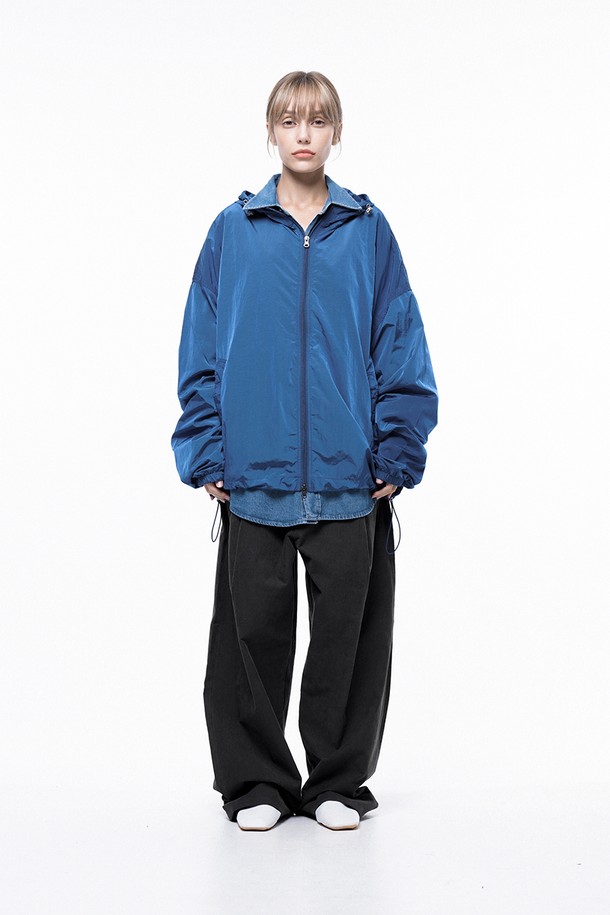 CHANCE'S NOI FOR WOMEN - 블루종/점퍼 - Glisten Hooded Windbreaker Jumper - Blue /W243OT02BL