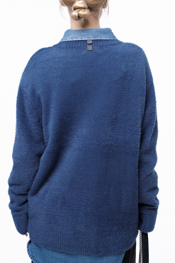 CHANCE'S NOI FOR WOMEN - 스웨터 - Soft Mohair Angora V-neck Knit - Blue /W243TP07BL