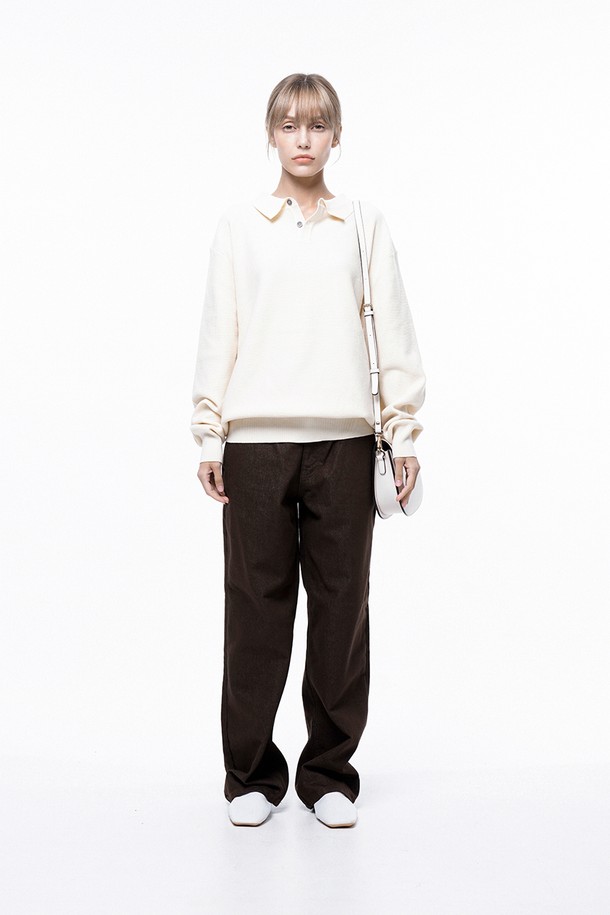 CHANCE'S NOI FOR WOMEN - 스웨터 - Soft Two-button Collar Knit - Ivory /W243TP09IV