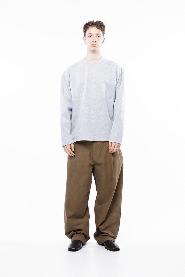 CHANCE'S NOI - 긴팔티셔츠 - Ponte Slit Long-sleeved - Gray /M243TP02GR