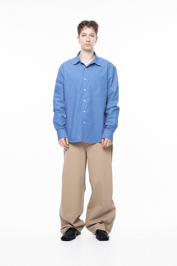 CHANCE'S NOI - 긴팔셔츠 - Standard Polygon Pocket Shirt - Royal Blue /M243SH01BL