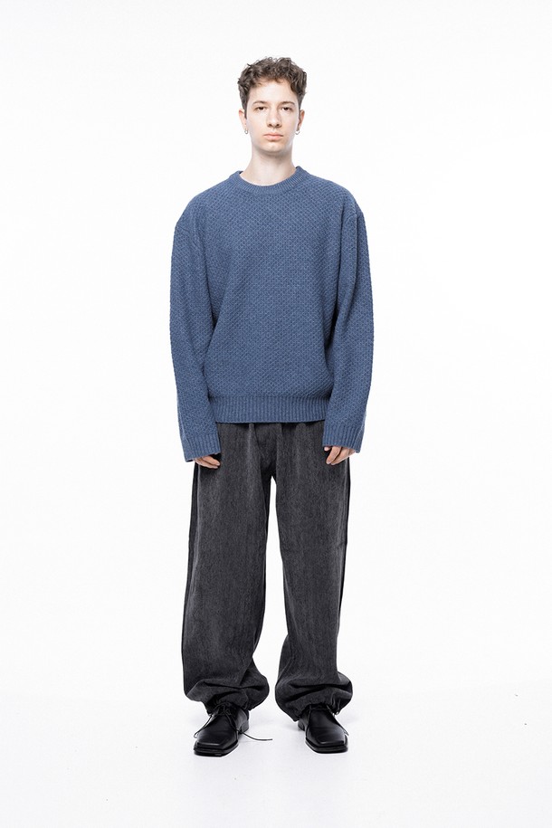 CHANCE'S NOI - 스웨터 - Hazzy Oversized round knit - Blue /M243TP05BL