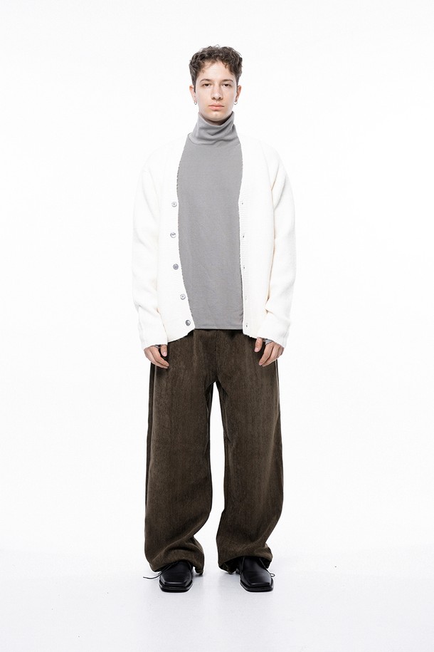 CHANCE'S NOI - 가디건 - Dense Hazzy Y-neck Cardigan - Ivory /M243OT01IV