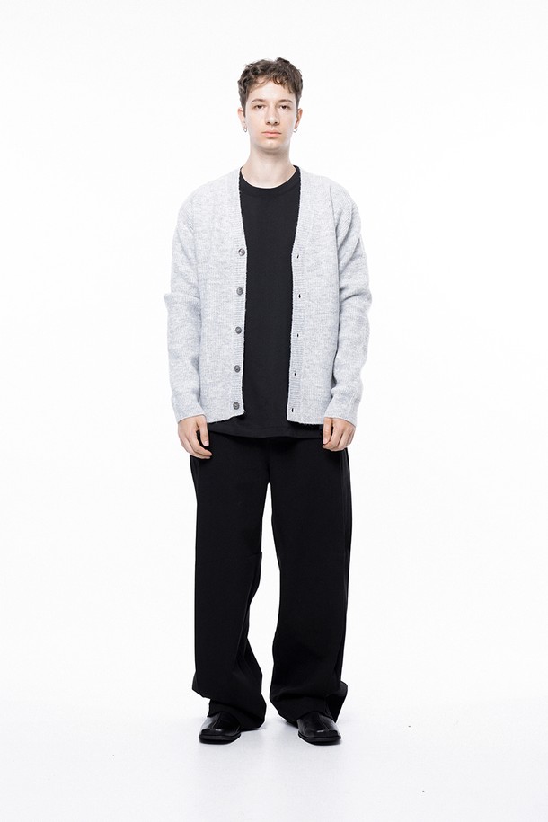 CHANCE'S NOI - 가디건 - Dense Hazzy Y-neck Cardigan - Melange /M243OT01ML