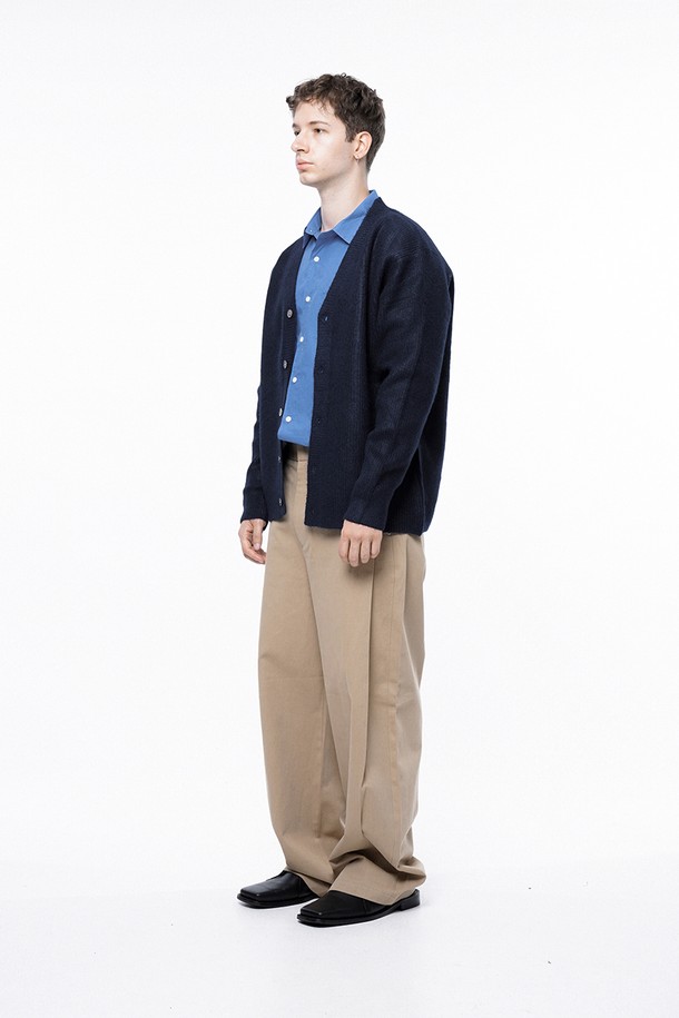 CHANCE'S NOI - 가디건 - Dense Hazzy Y-neck Cardigan - Navy /M243OT01NY