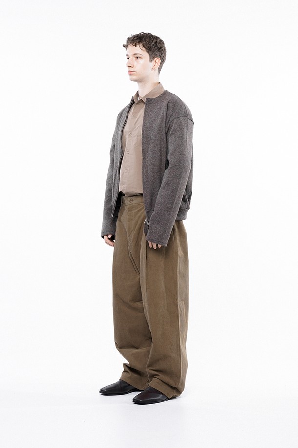 CHANCE'S NOI - 가디건 - Hard Two-way Zip-up Cardigan - Brown /W243TP11BRM