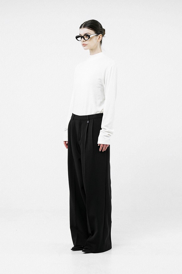 CHANCE'S NOI FOR WOMEN - 캐주얼팬츠 - [for Women] Wool Banding Wide Slacks - Black /W244PT01BK