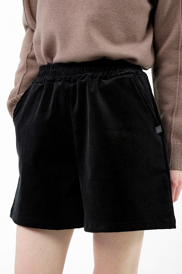 CHANCE'S NOI FOR WOMEN - 쇼트팬츠 - [for Women] Corduroy Banding Shorts - Black /W244PT03BK