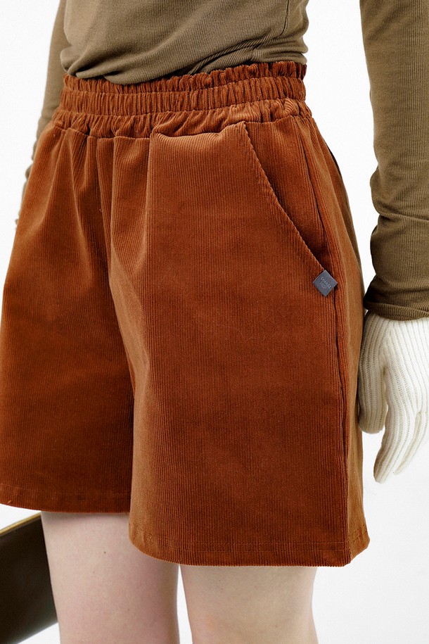 CHANCE'S NOI FOR WOMEN - 쇼트팬츠 - [for Women] Corduroy Banding Shorts - Red Brown /W244PT03RB