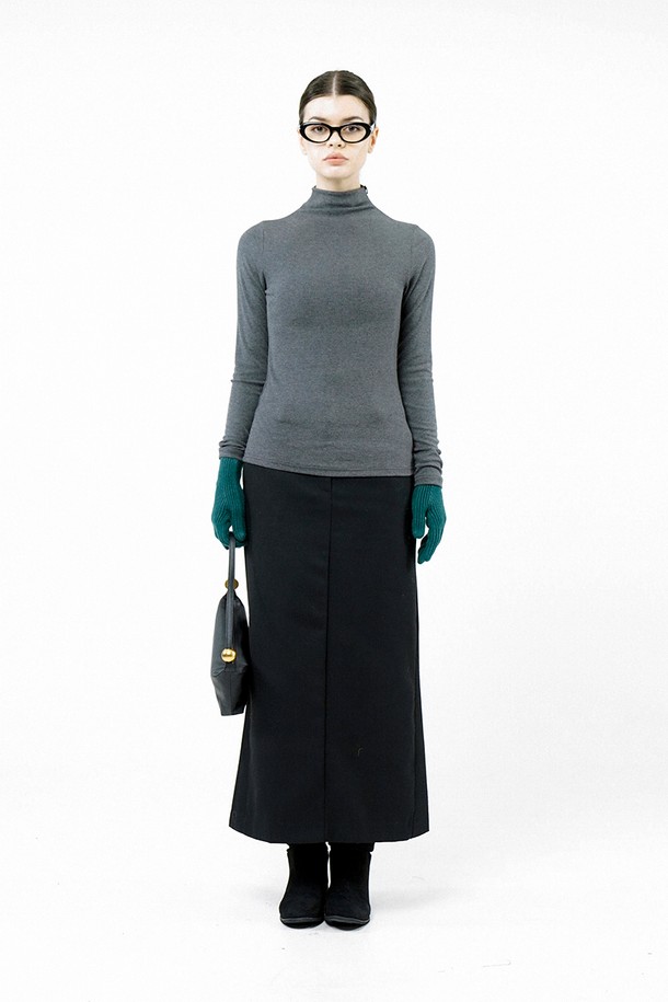 CHANCE'S NOI FOR WOMEN - 롱스커트 - [for Women] Back-Slit Wool Long Skirt - Black /W244SK01BK