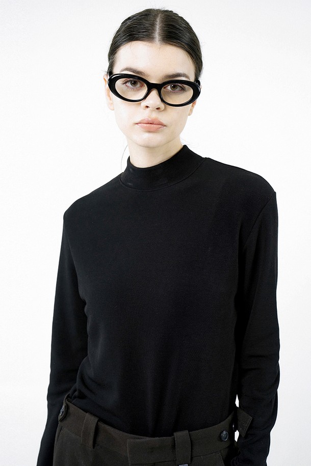 CHANCE'S NOI FOR WOMEN - 터틀넥 - Fleece Half Turtleneck - Black /W244TP02BK